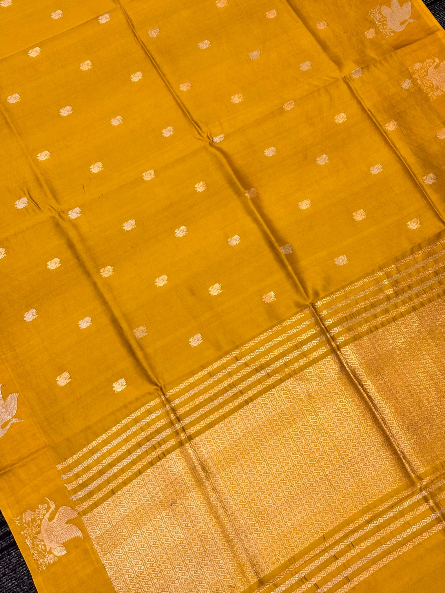 Yellow Premium Banarasi Soft Silk Saree – 100% Handwoven | Elegant & Timeless Design