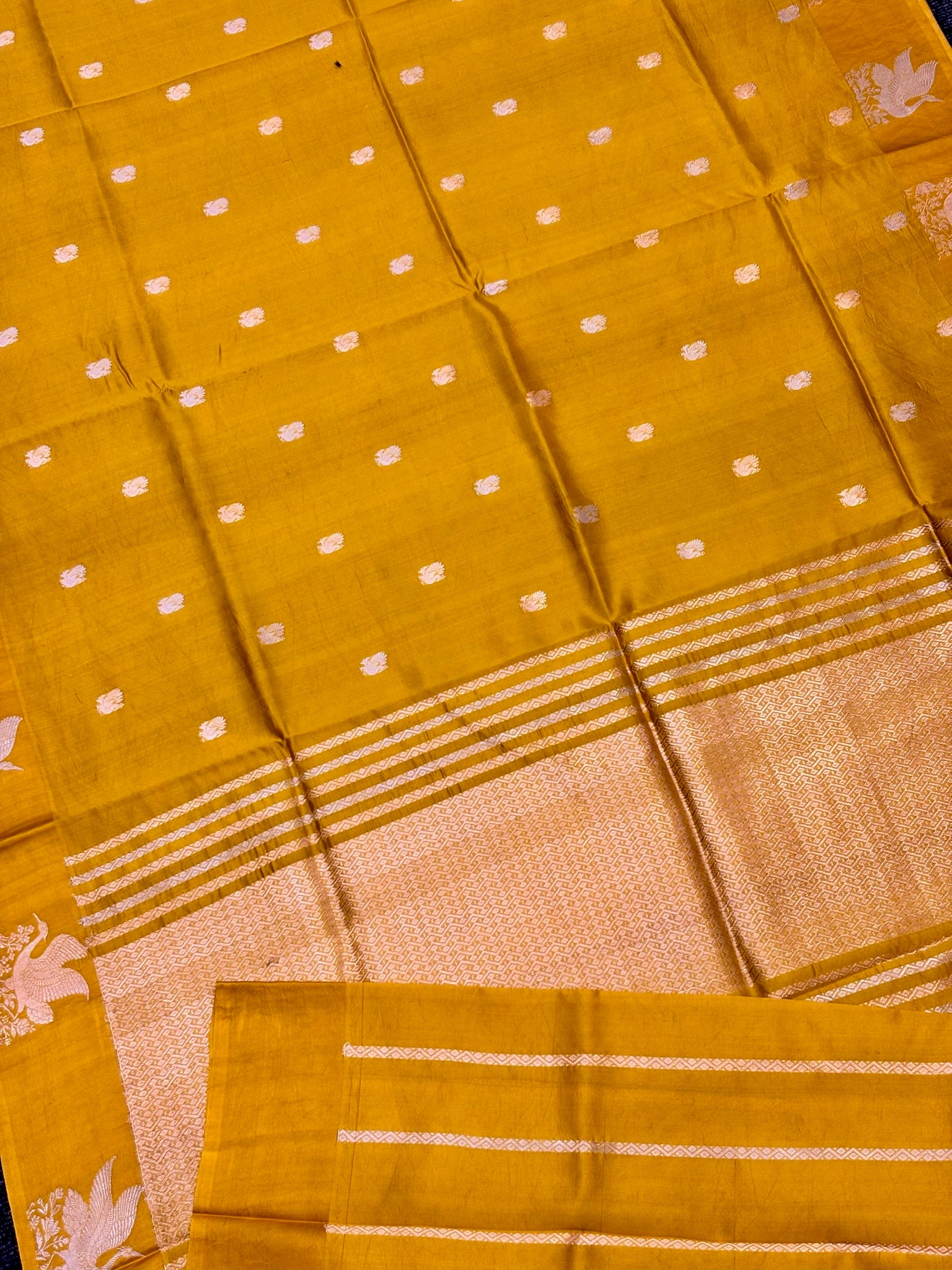 Yellow Premium Banarasi Soft Silk Saree – 100% Handwoven | Elegant & Timeless Design