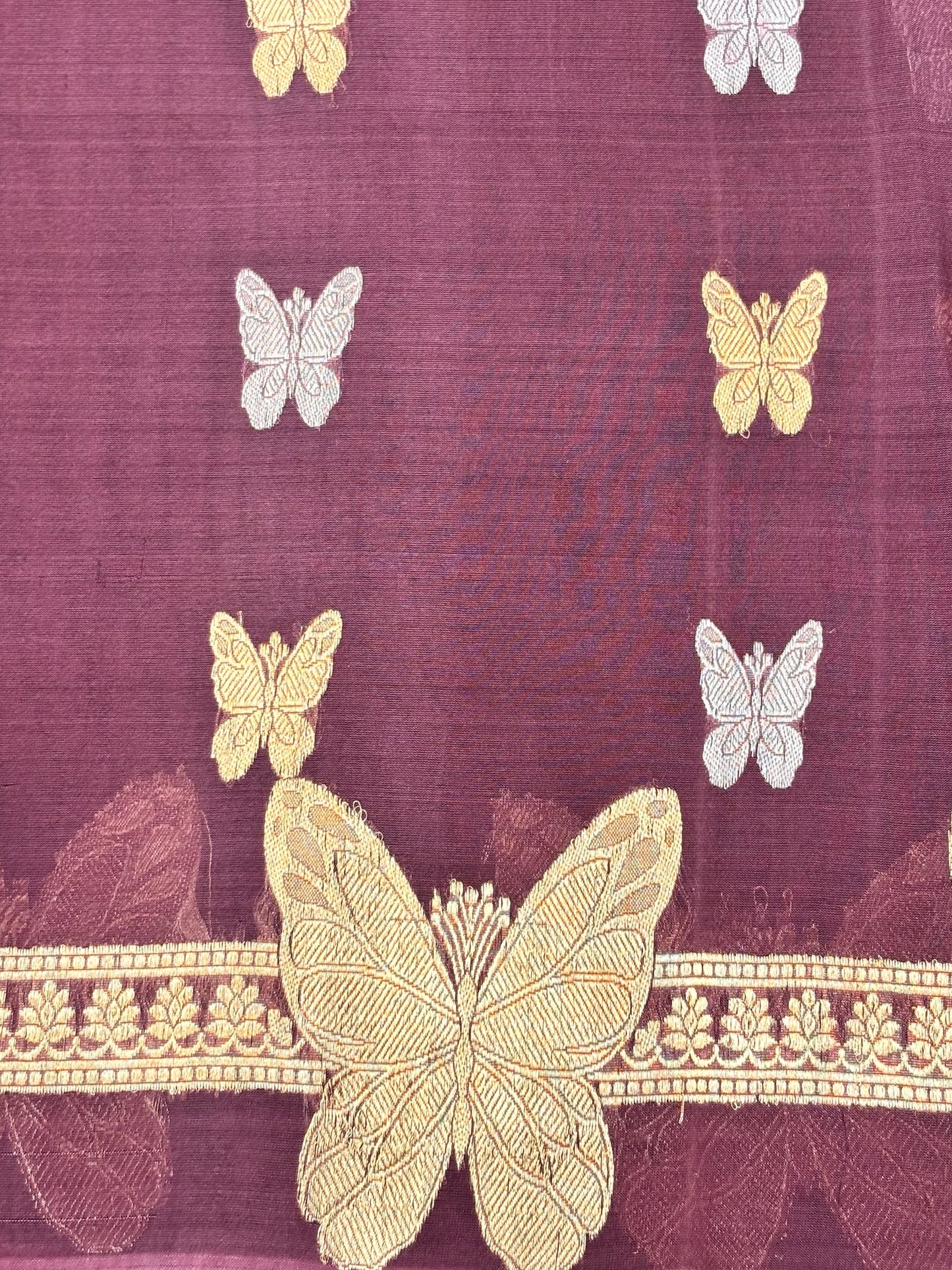Mauve Premium Banarasi Kora Organza Silk Saree – 100% Handwoven | Elegant & Timeless Design