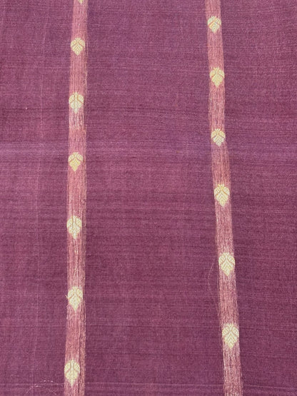 Mauve Premium Banarasi Kora Organza Silk Saree – 100% Handwoven | Elegant & Timeless Design