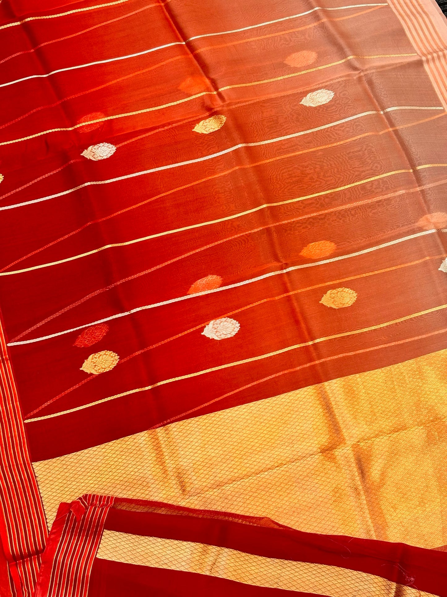 Red Premium Banarasi Kora Organza Silk Saree – 100% Handwoven | Elegant & Timeless Design