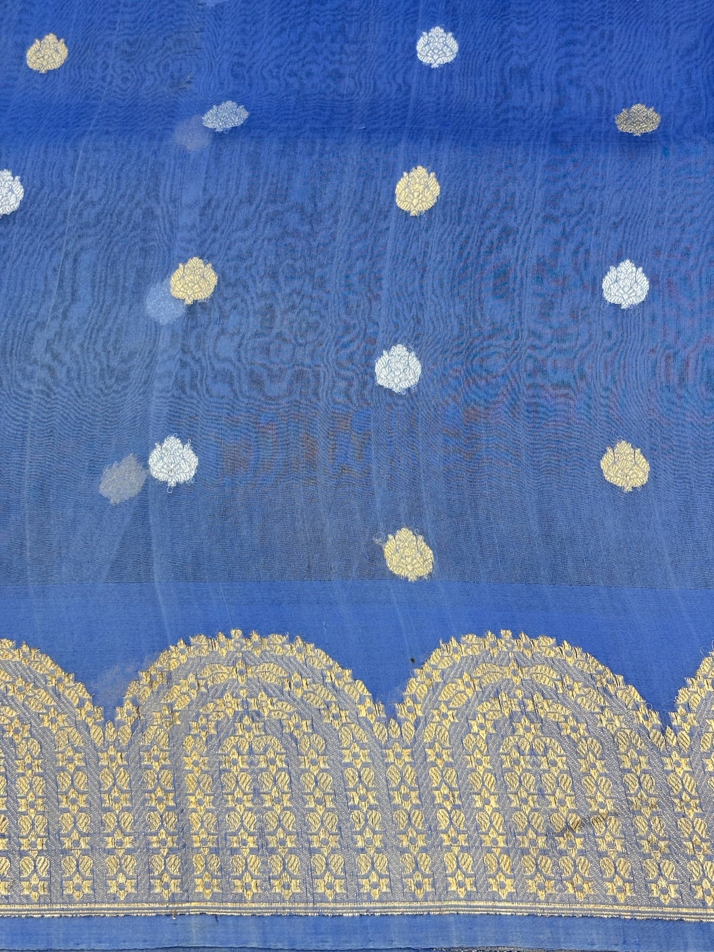 Blue Premium Banarasi Kora Organza Silk Saree – 100% Handwoven | Elegant & Timeless Design