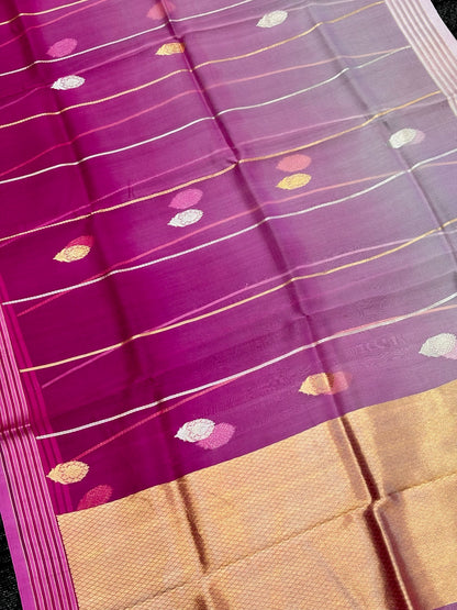 Pink Premium Banarasi Kora Organza Silk Saree – 100% Handwoven | Elegant & Timeless Design