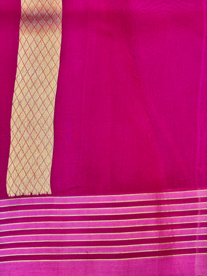 Pink Premium Banarasi Kora Organza Silk Saree – 100% Handwoven | Elegant & Timeless Design