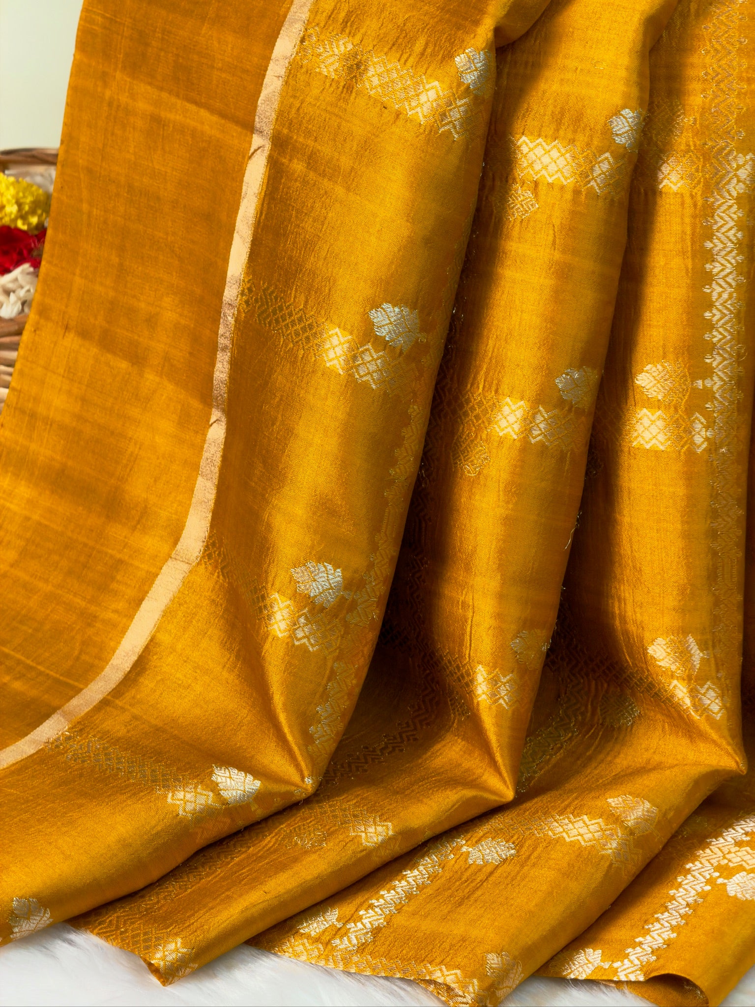 Yellow 100% Pure Soft Katan Silk Handwoven Saree