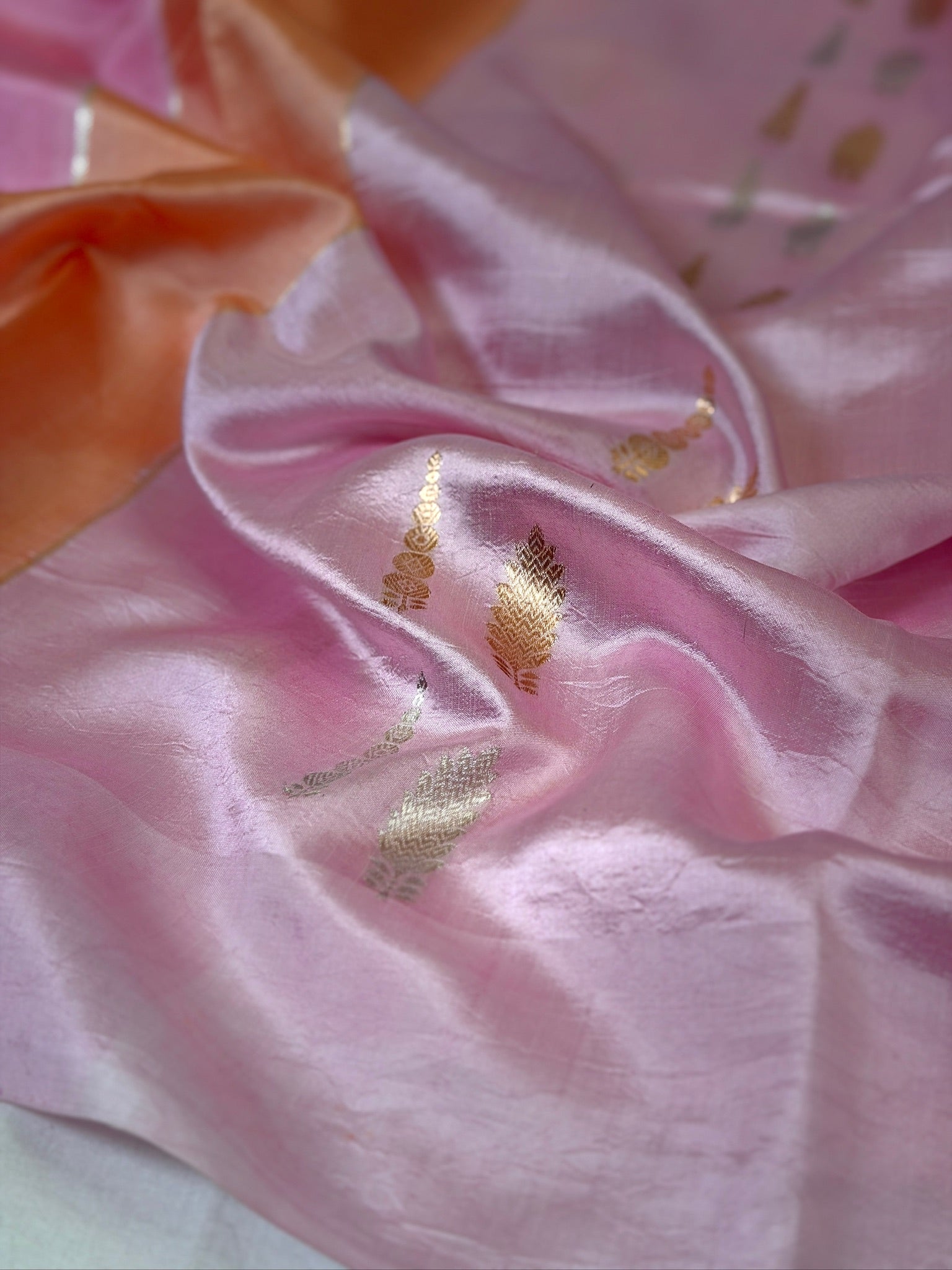 Pink 100% Pure Soft Katan Silk Handwoven Saree