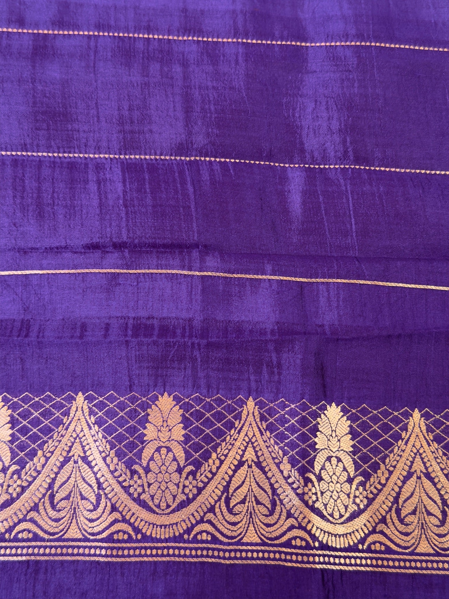 Purple 100% Pure Soft Katan Silk Handwoven Saree
