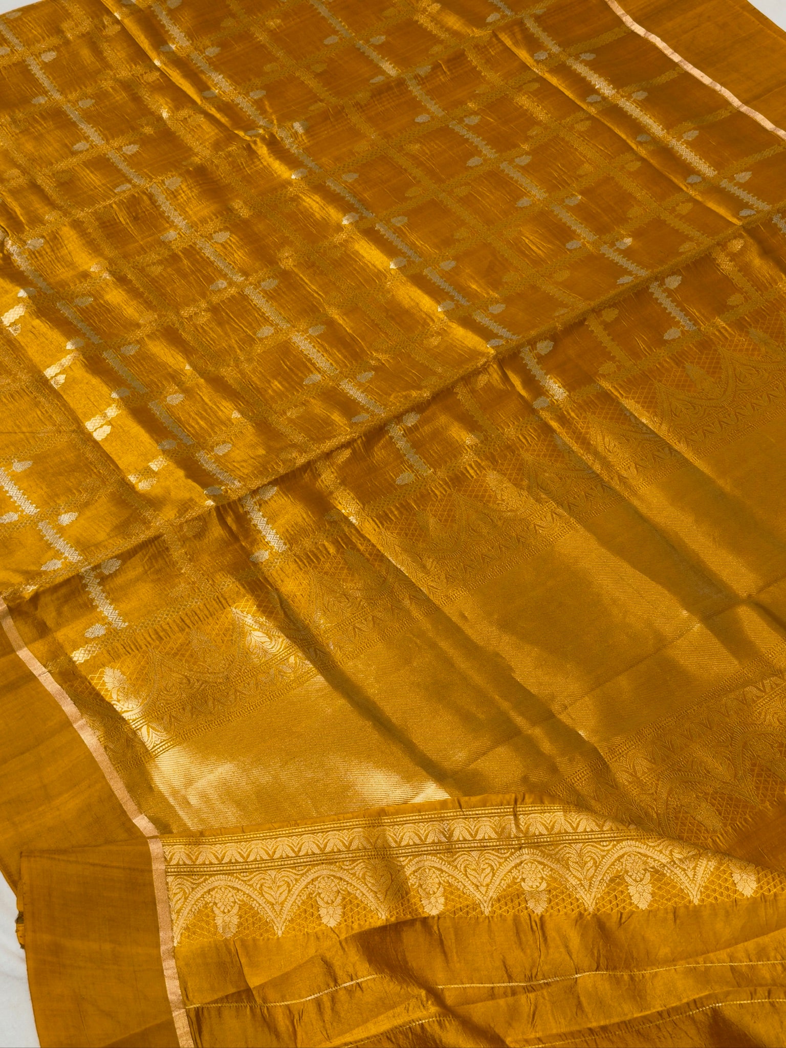Yellow 100% Pure Soft Katan Silk Handwoven Saree