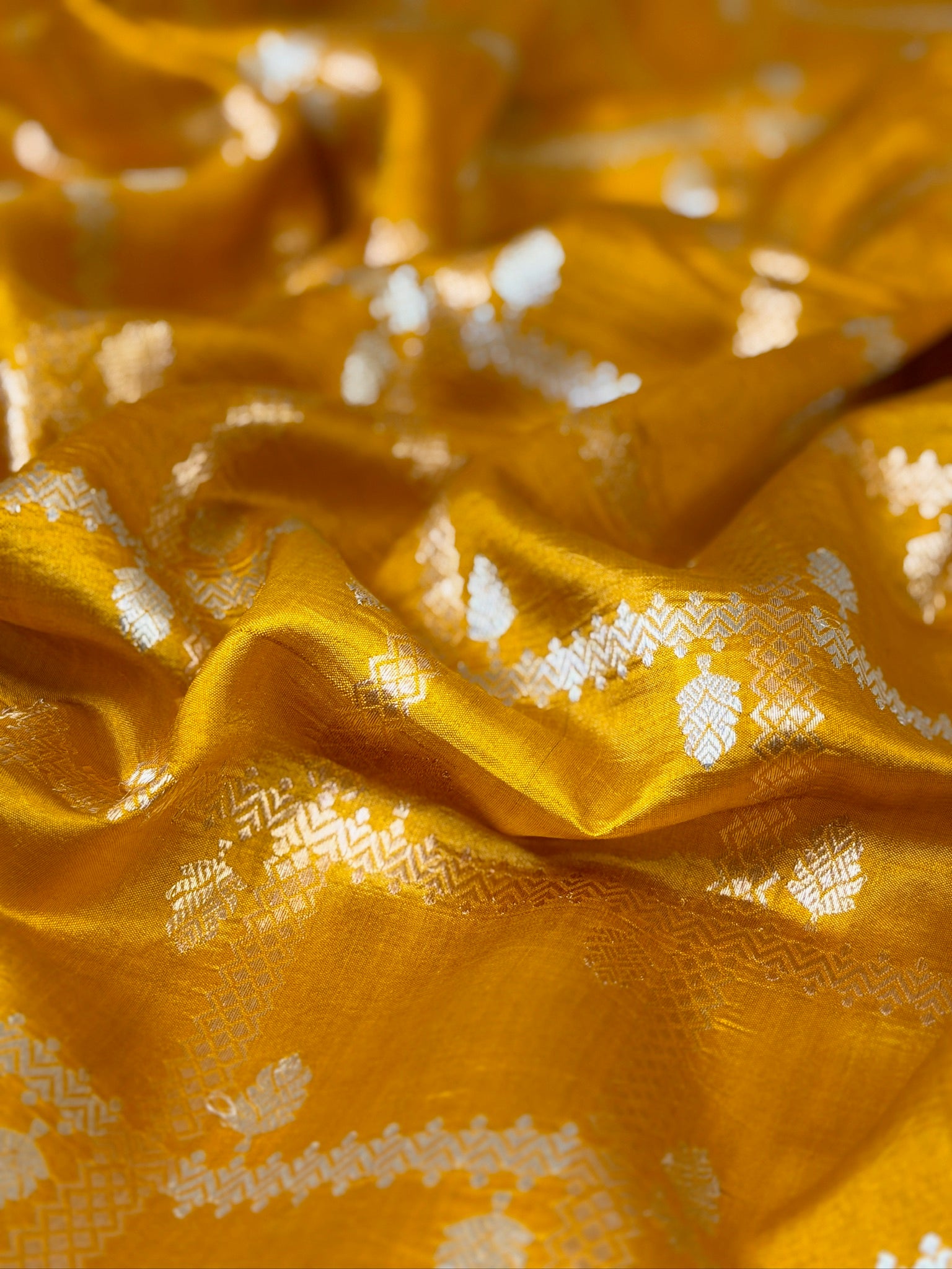 Yellow 100% Pure Soft Katan Silk Handwoven Saree