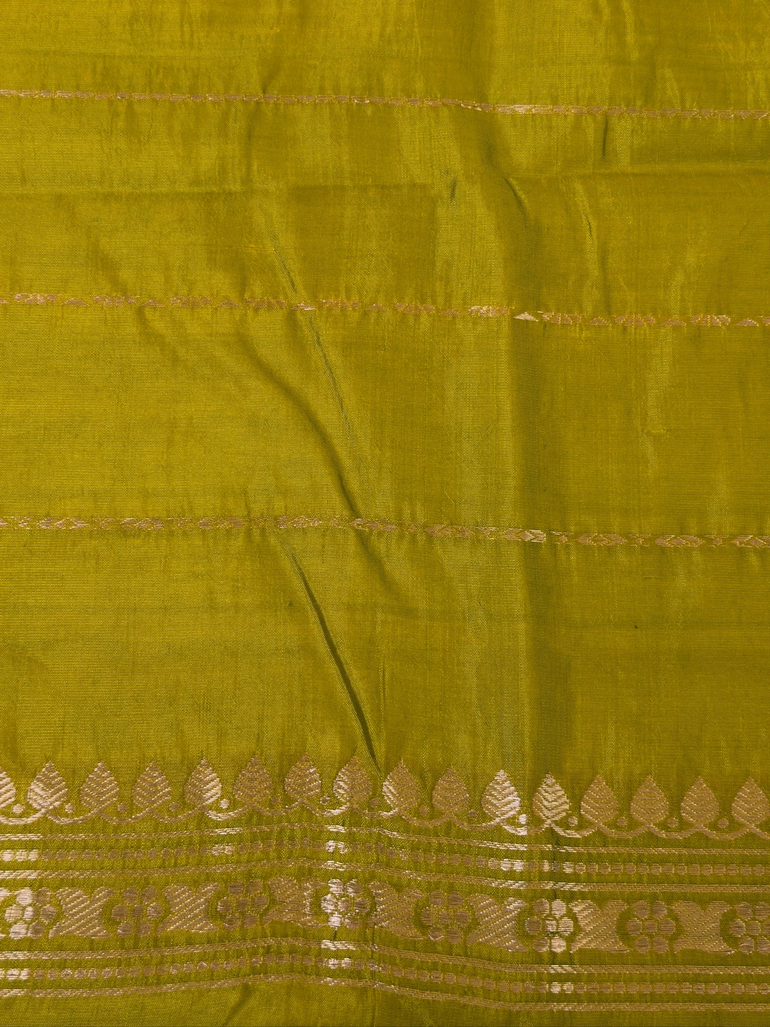 Lime Yellow 100% Pure Soft Katan Silk Handwoven Saree