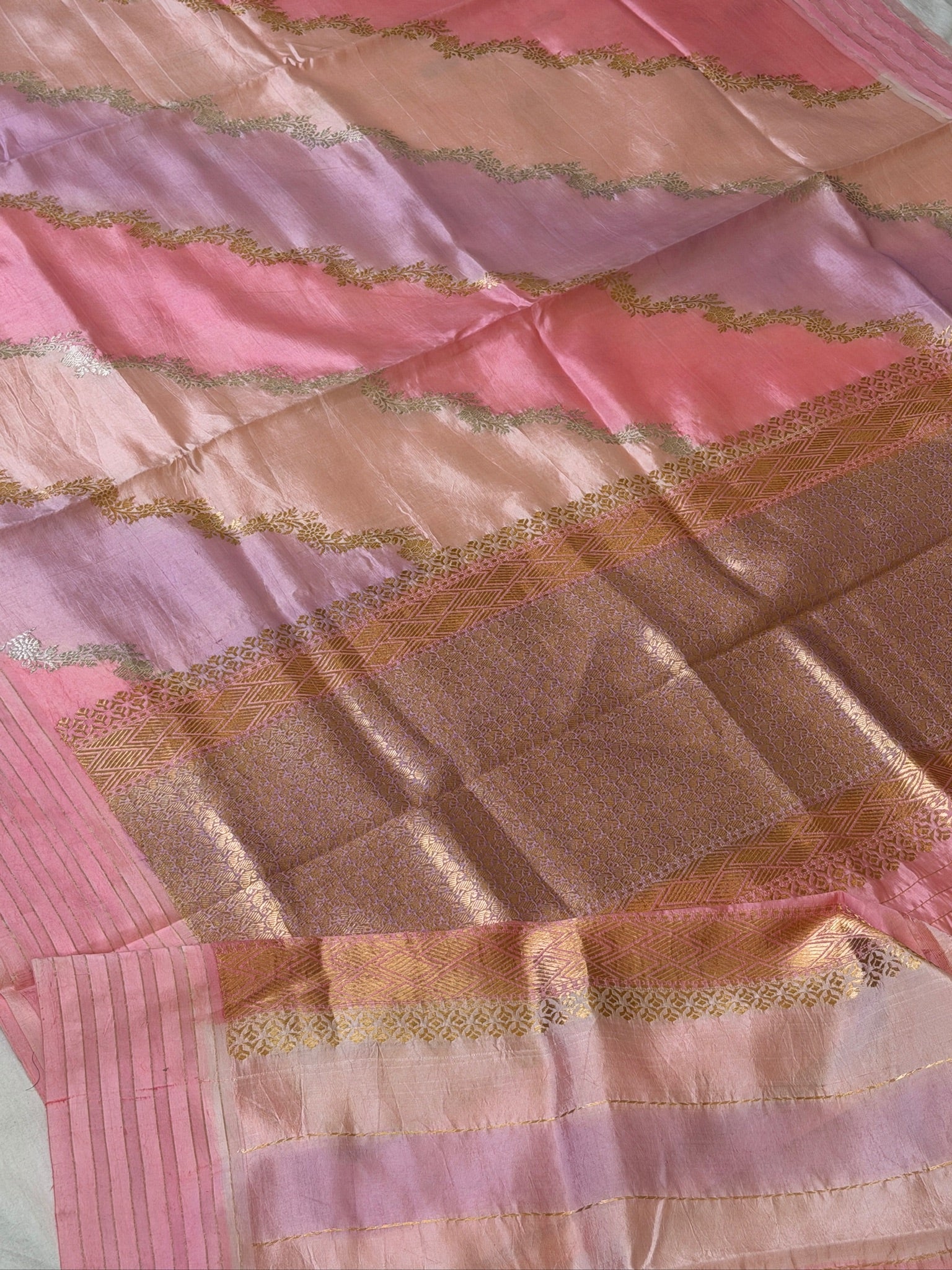 Baby Pink 100% Pure Soft Katan Silk Handwoven Saree