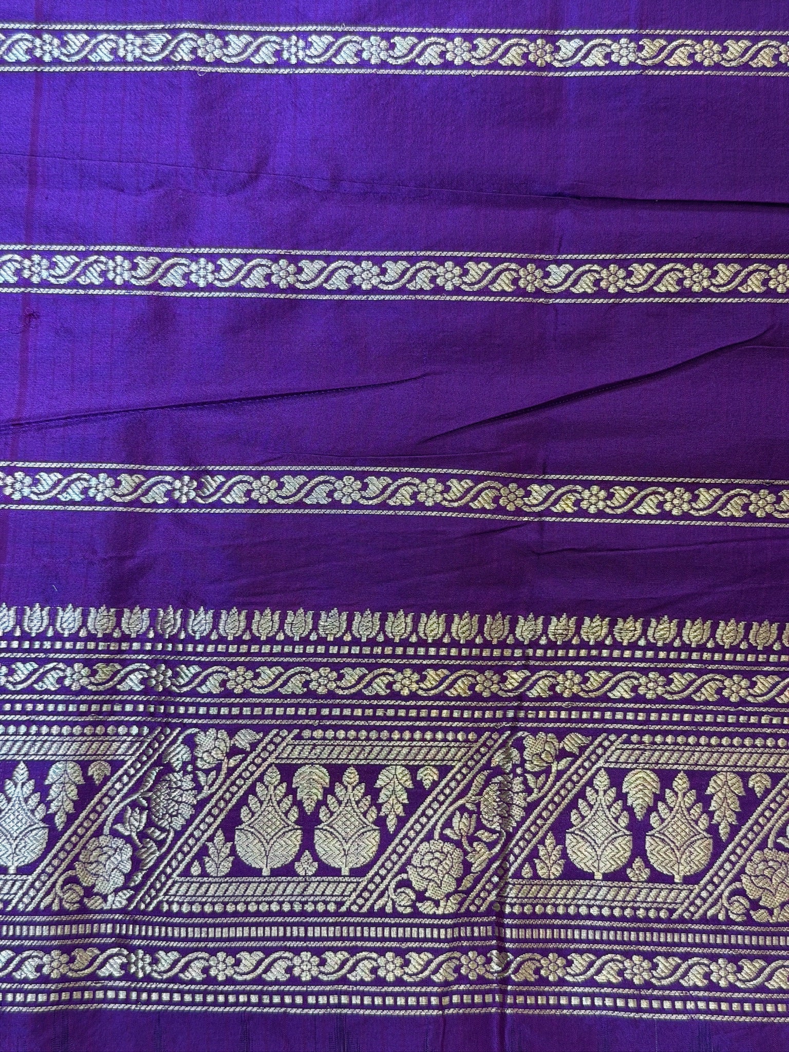 Half Half Banarasi Kaduwa Kora silk body katan kadiya border