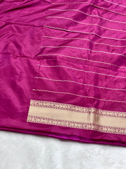 Neon Pure Katan Silk handwoven saree