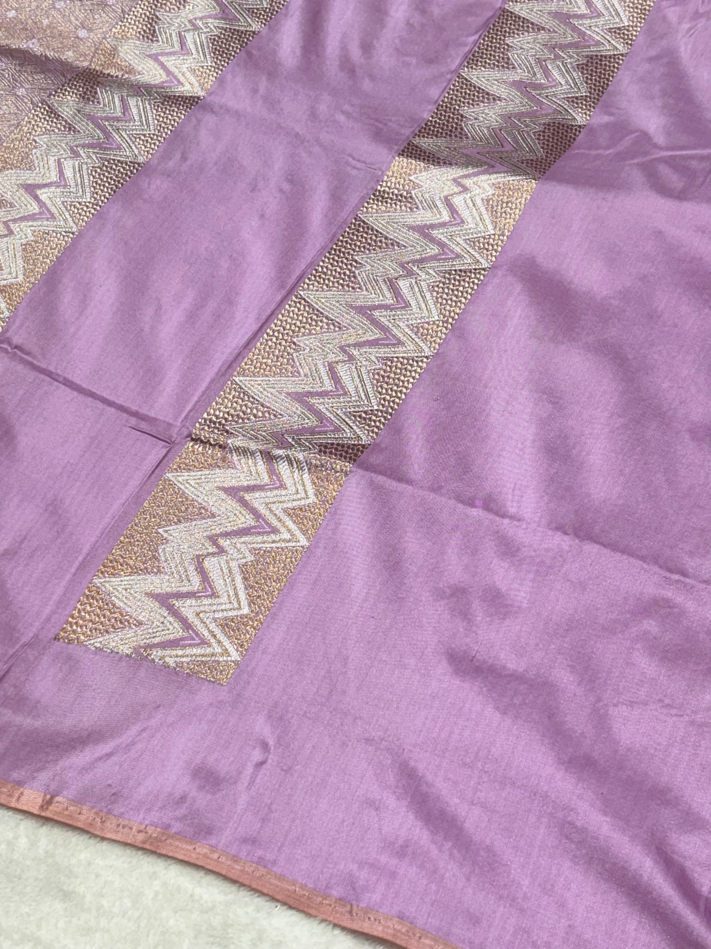 Lavender Pure Katan Silk handwoven saree