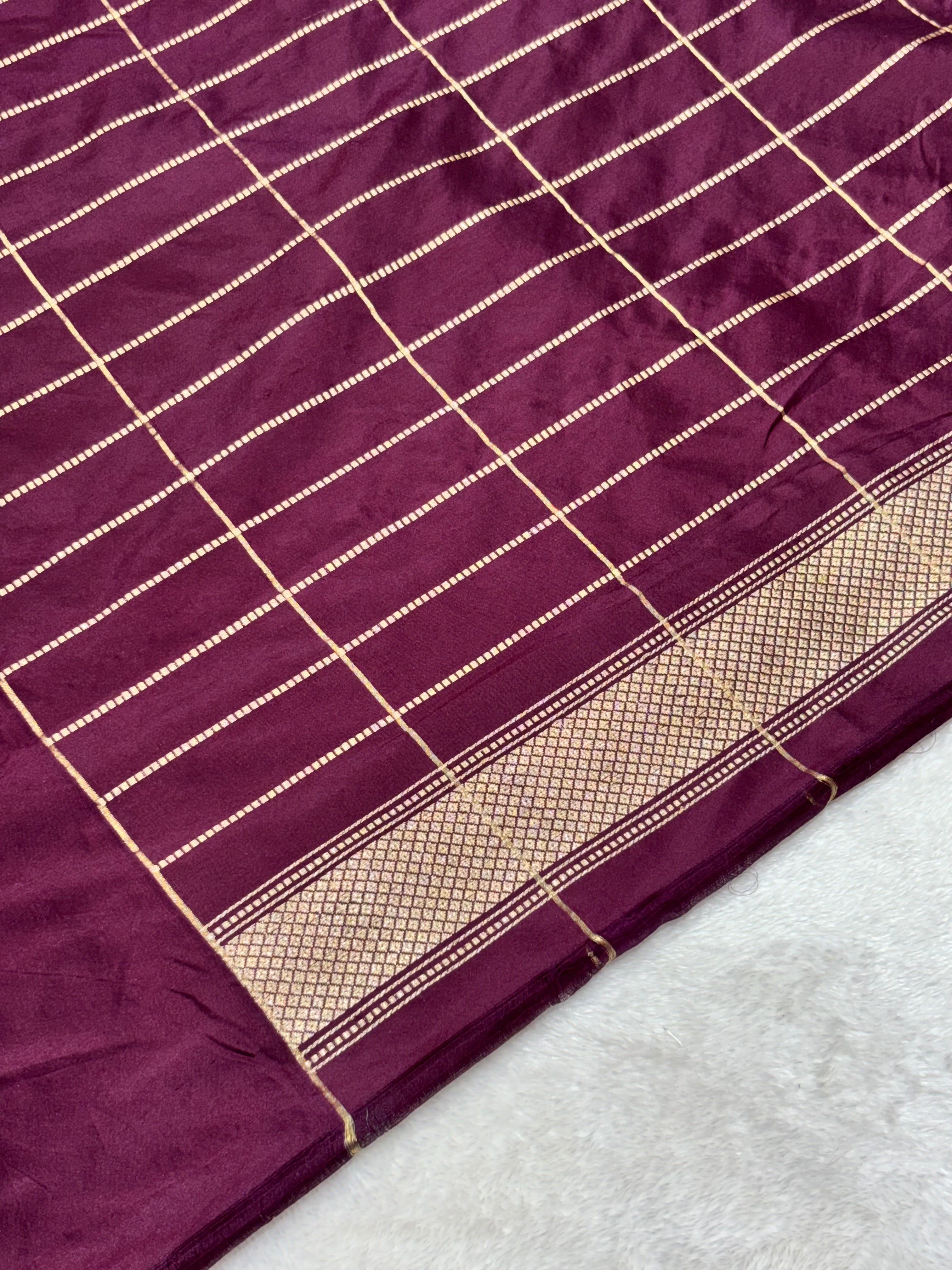 Baby Pink Pure Kora Silk handwoven  Saree