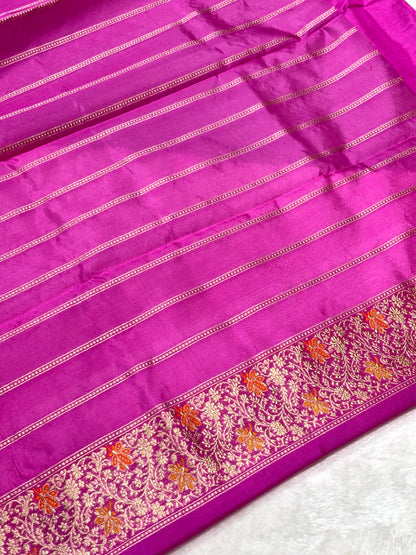 Rose Brown Pure Kora Silk handwoven  Saree