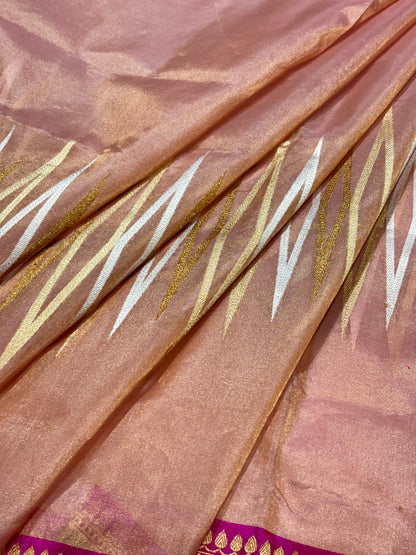 Copper Gold Pure Tissue Silk Handwoven