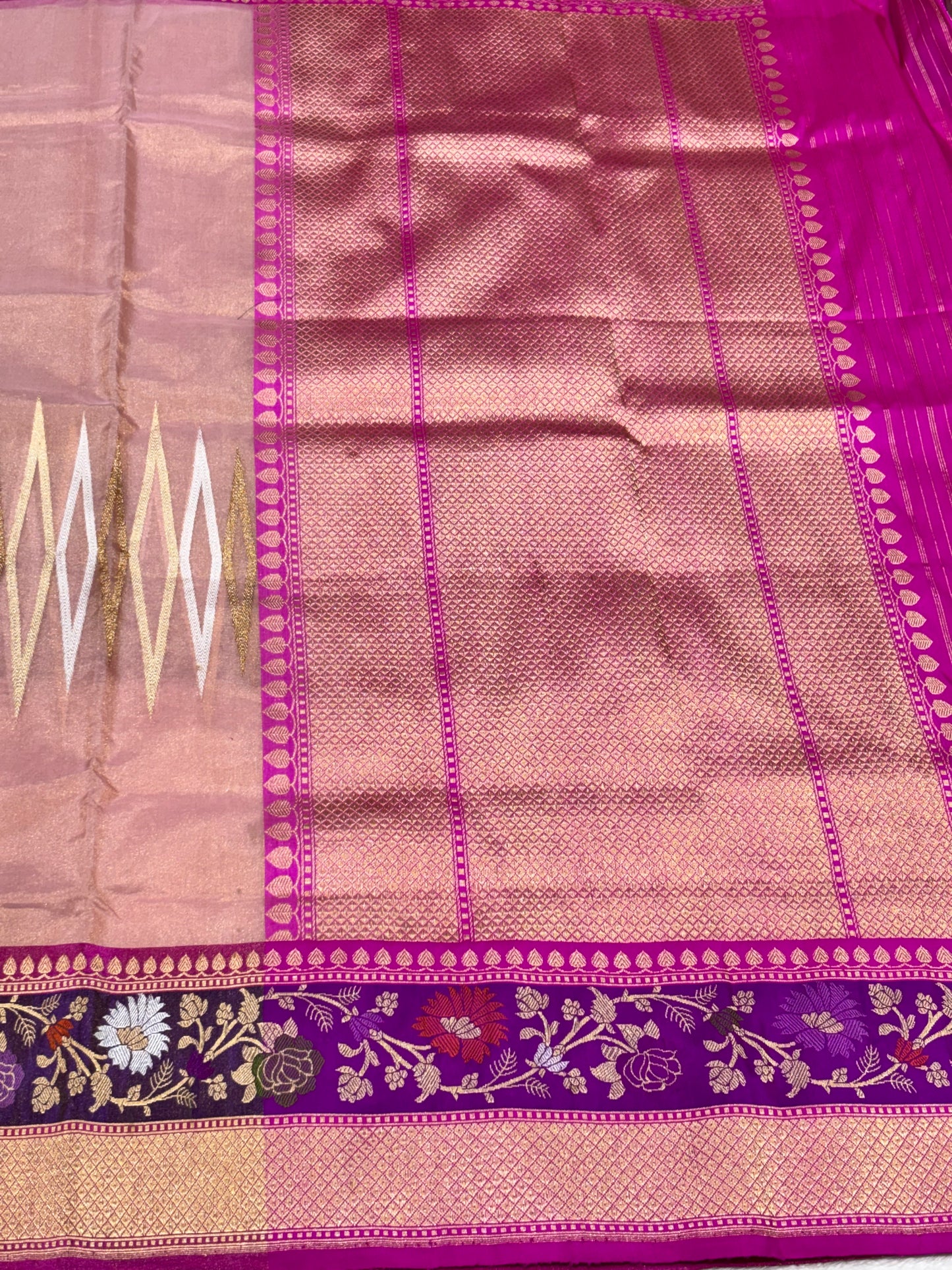 Copper Gold Pure Tissue Silk Handwoven