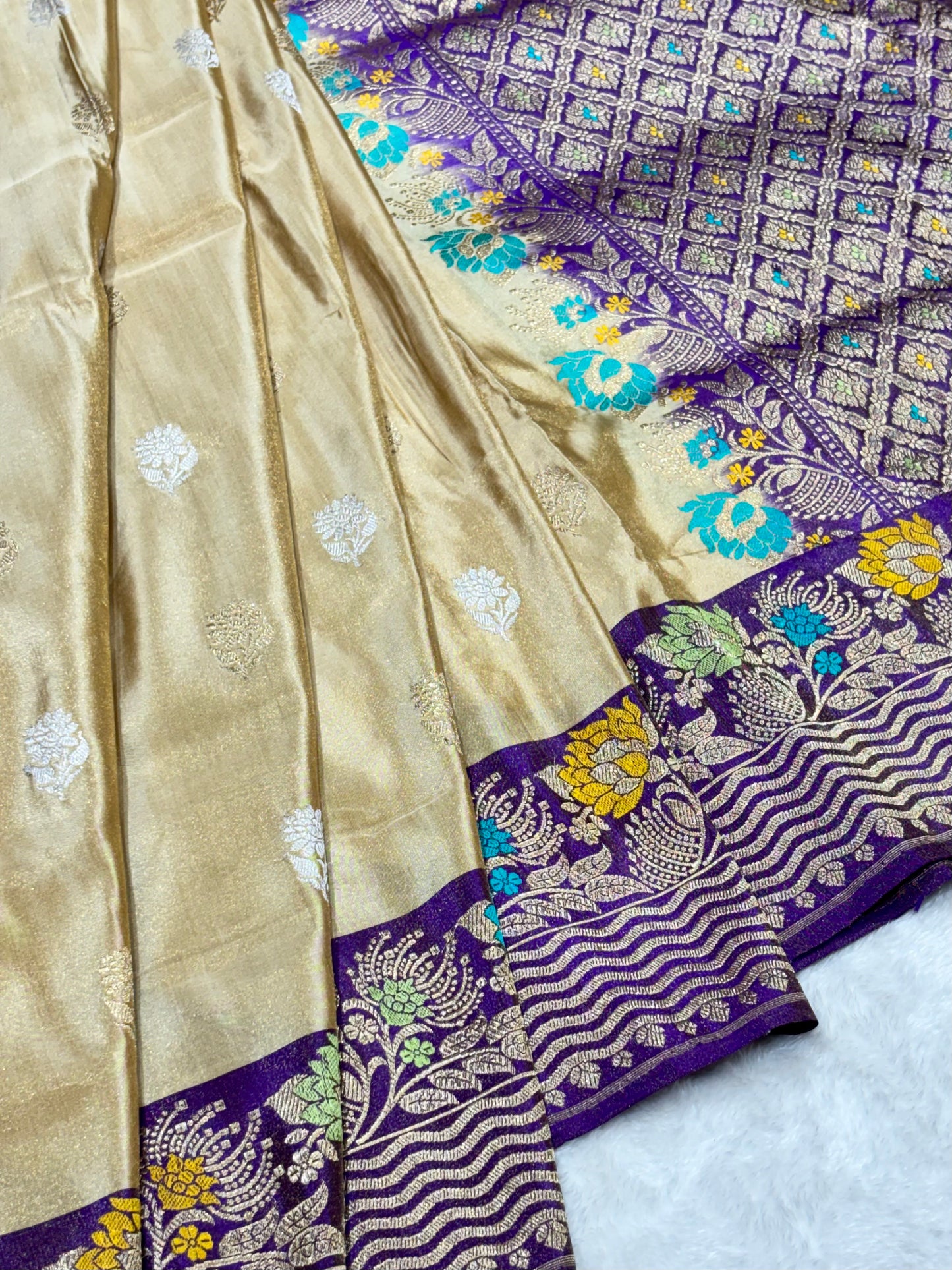 Ivory Pure Tissue Silk Handwoven