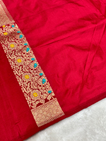 Yellow Pure Tissue Silk Handwoven