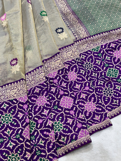 Sea Green Pure Tissue Silk Handwoven