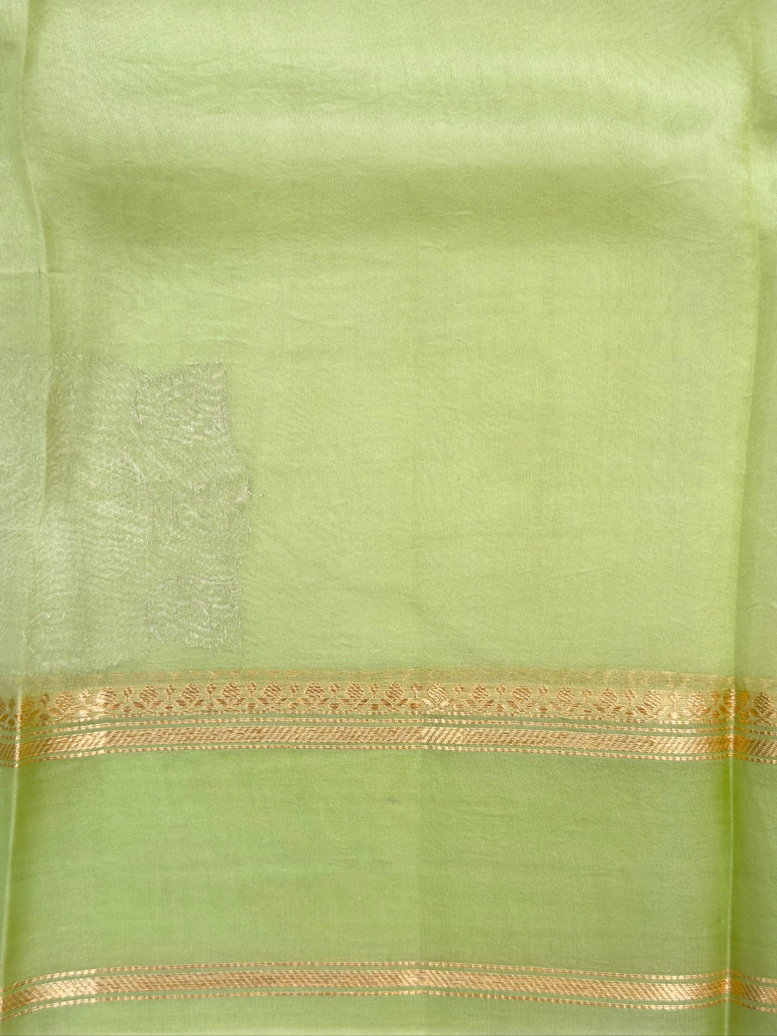 Sea Green Handwoven Kora Silk Saree