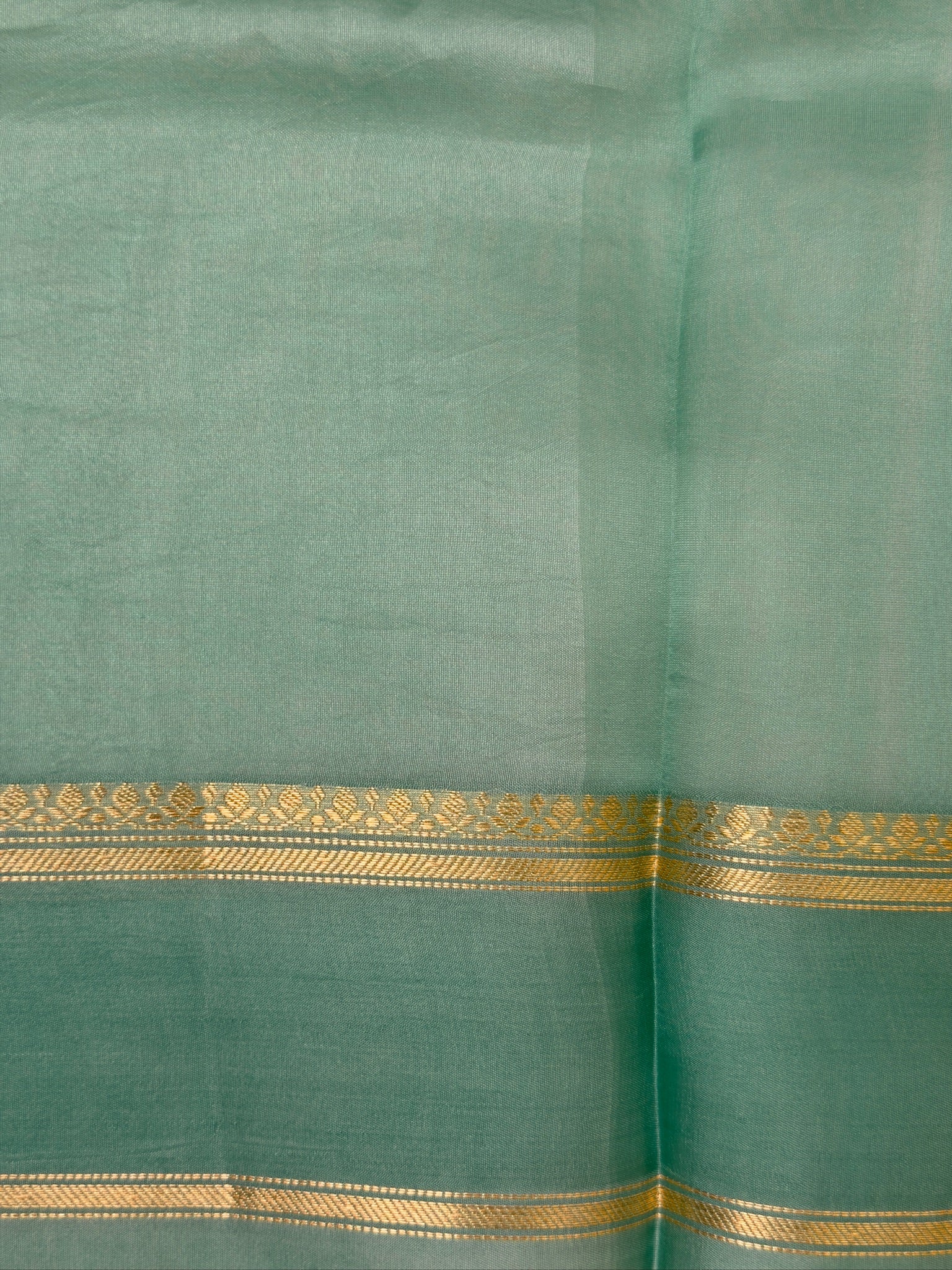 Sea Green Handwoven Kora Silk Saree