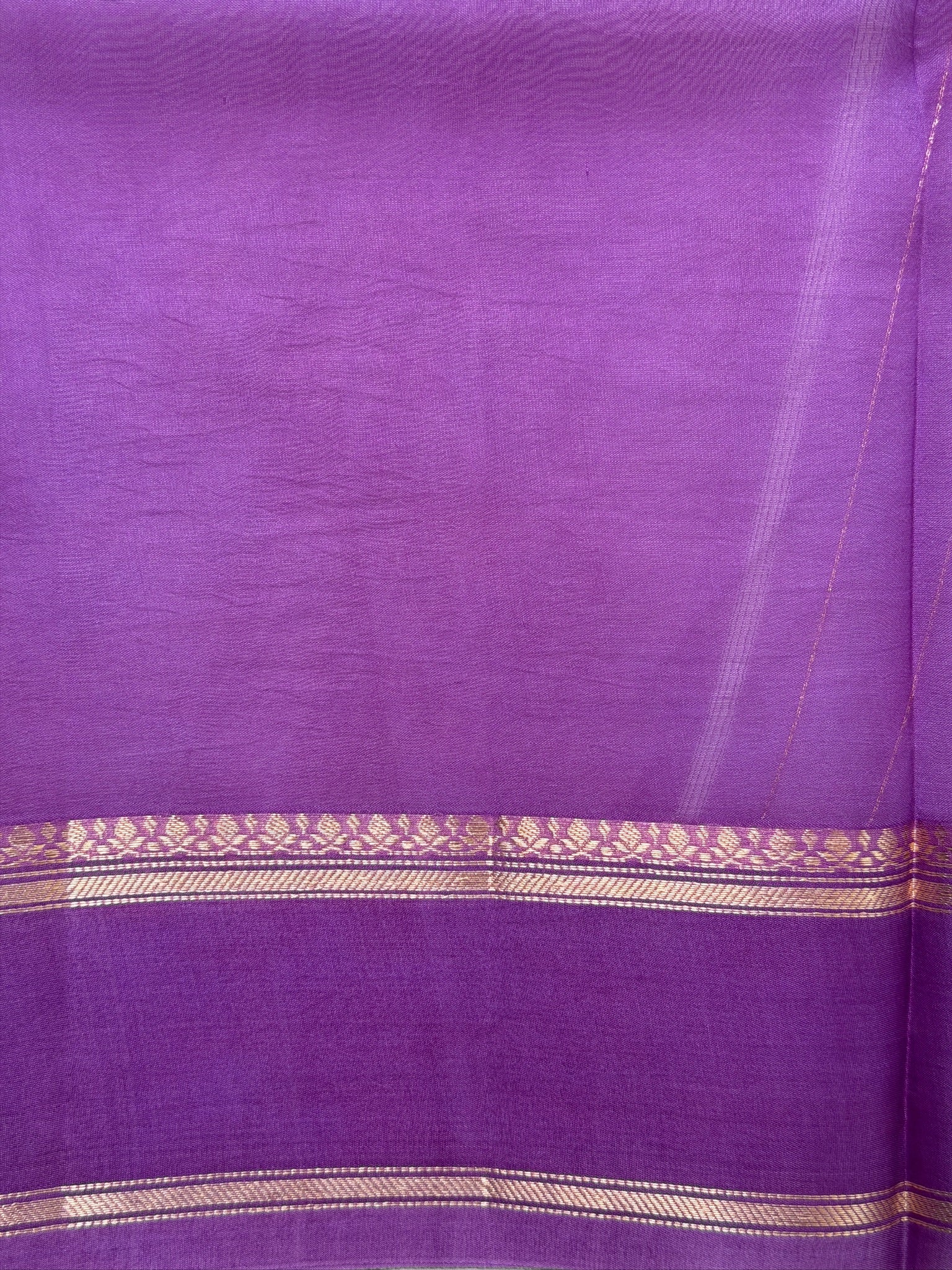 Lavender Handwoven Kora Silk Saree