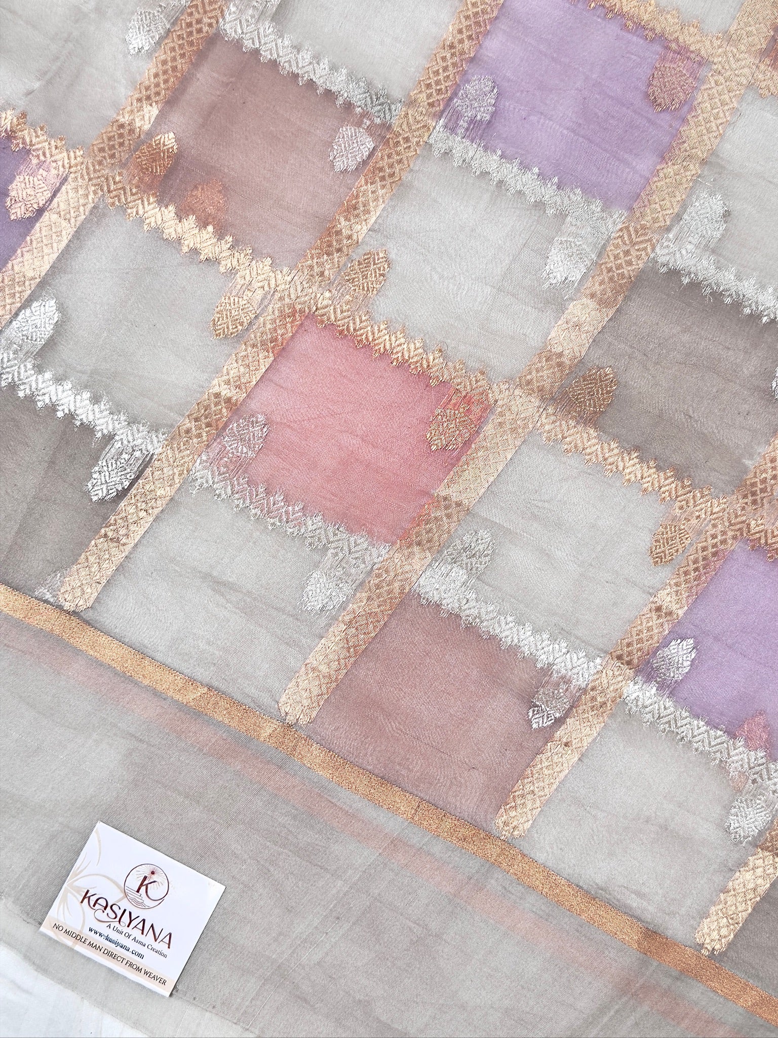 Ivory Handwoven Rangkaat Kora Silk Saree