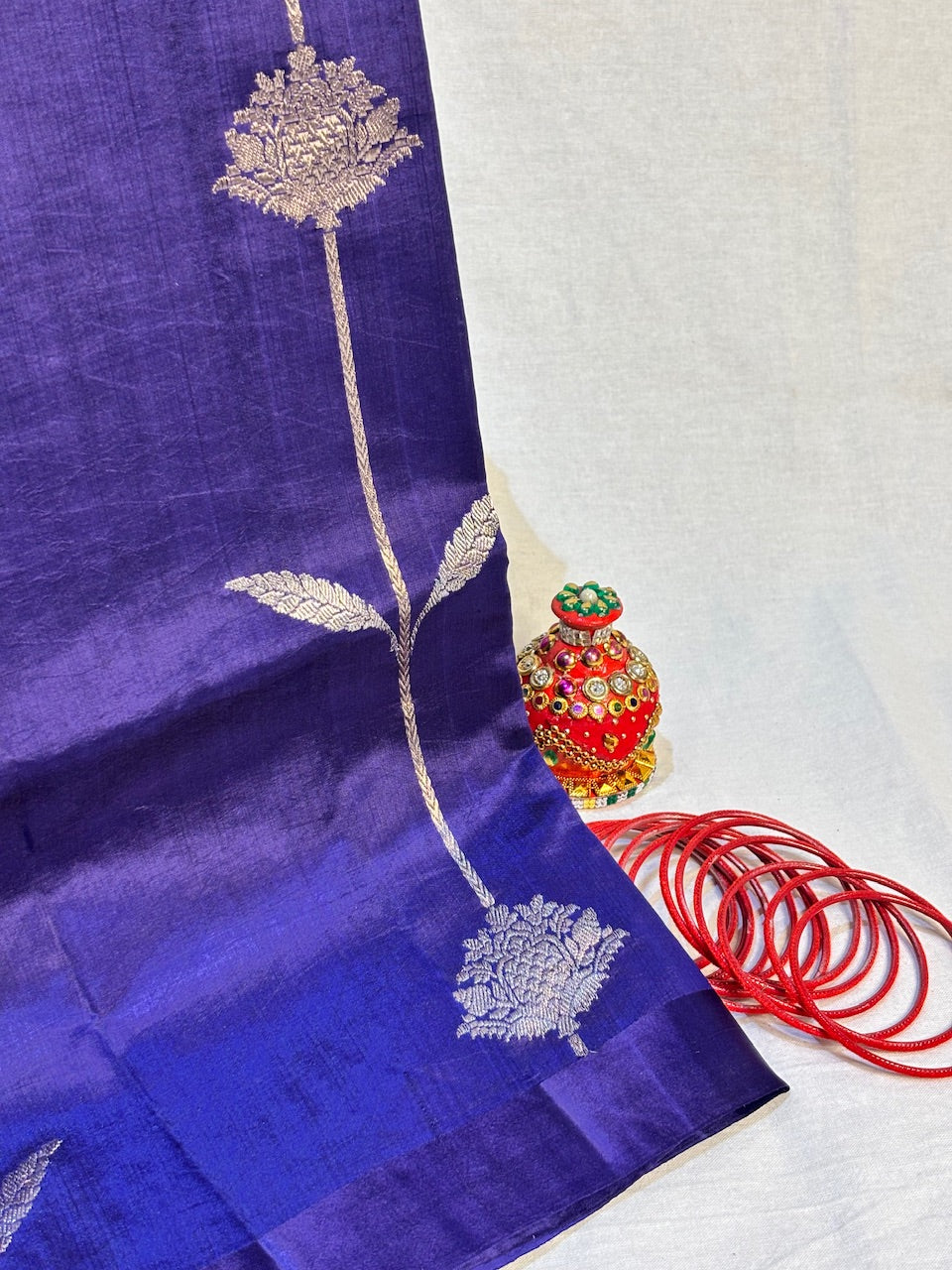 Imperial Blue Banarasi Pure Puna Silk Saree