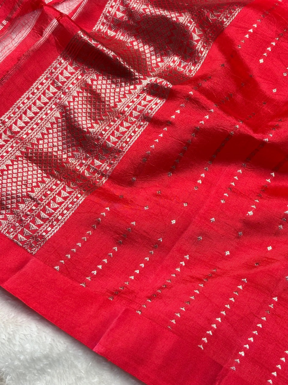 Red Banarasi Pure Puna Silk Saree