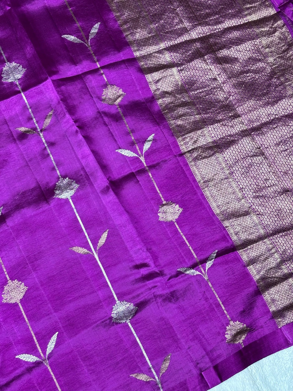 Royal Magenta Purple Banarasi Pure Soft Silk Saree