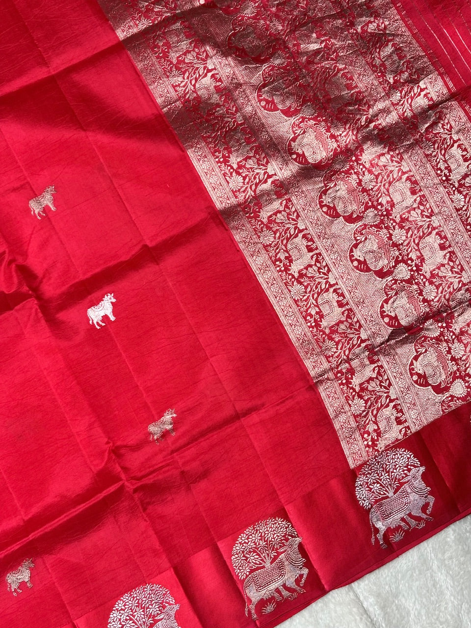 Red Banarasi Pure Soft Silk Saree