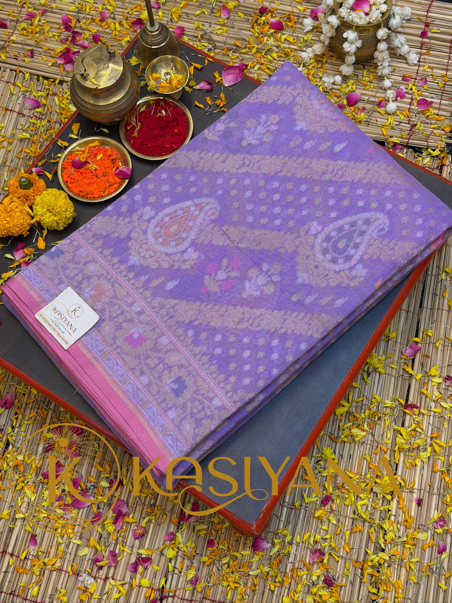Pure Cotton Jamdani Saree | Elegant Lavender Design
