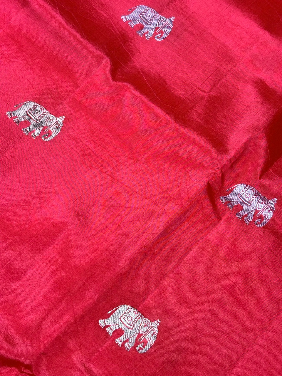 Red Banarasi Pure Puna Silk Saree