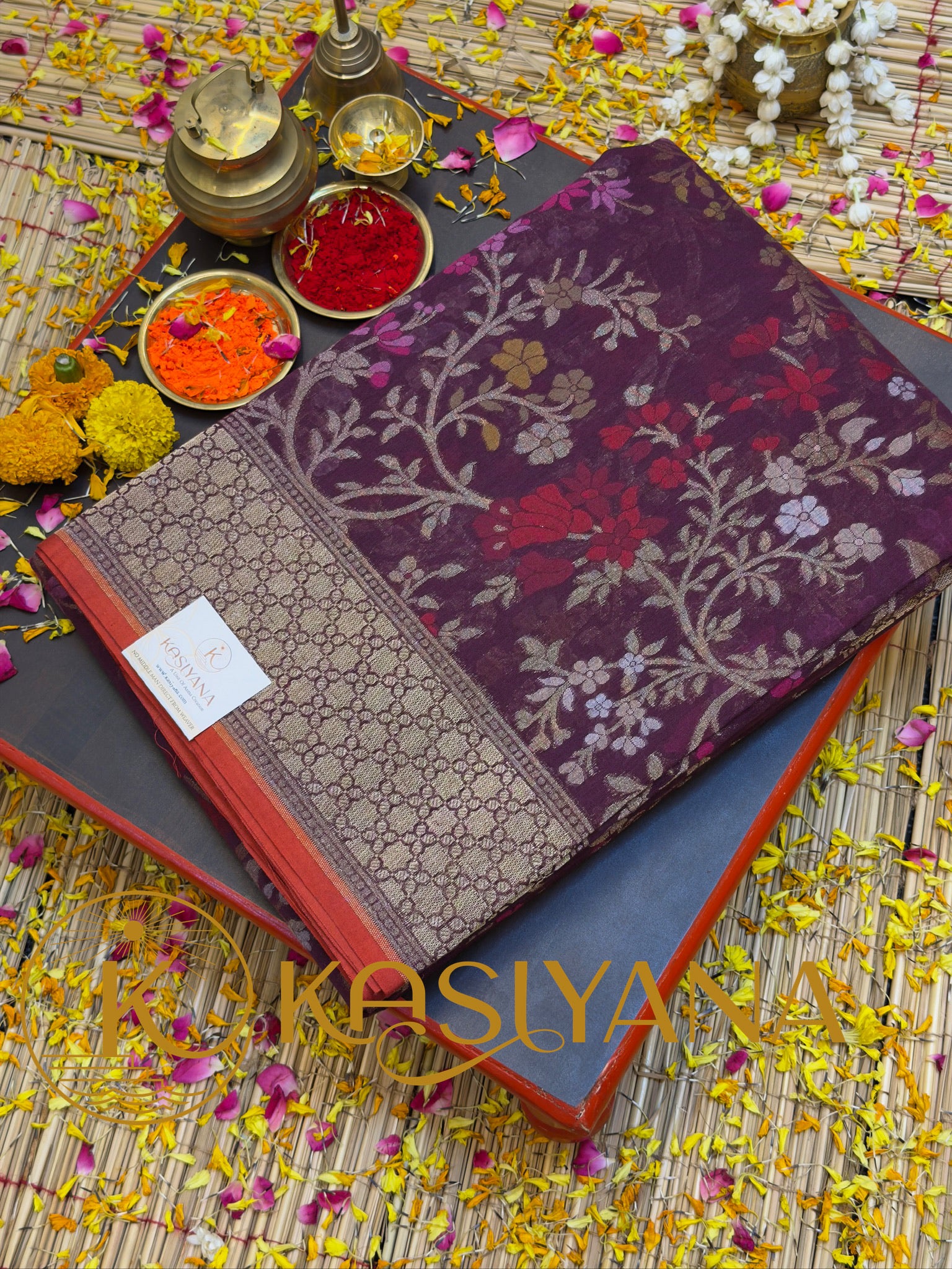 Pure Cotton Jamdani Saree | Elegant Coffee Brown Design
