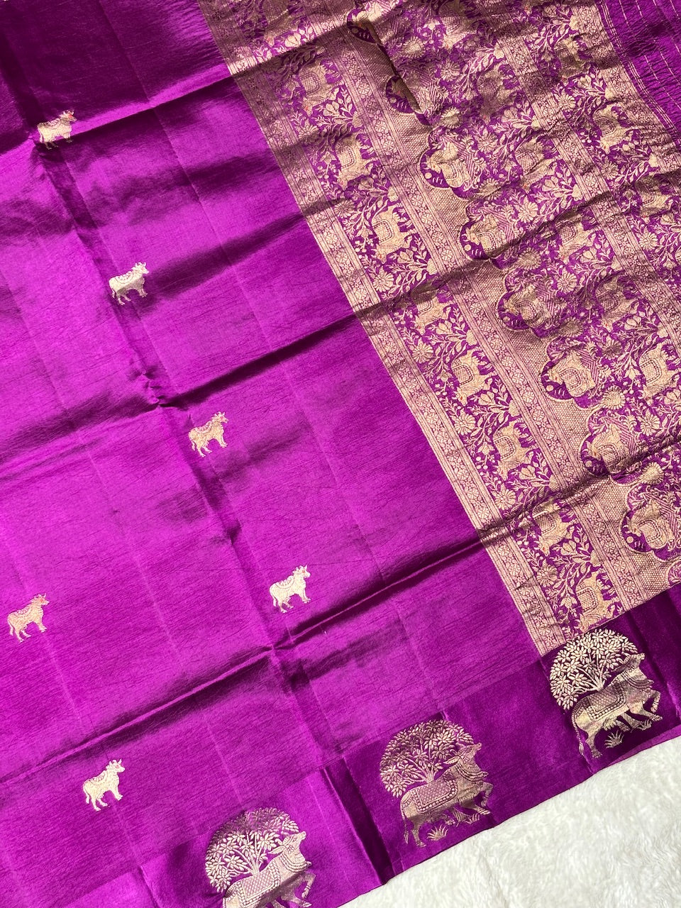 Royal Magenta Purple Banarasi Pure Puna Silk Saree