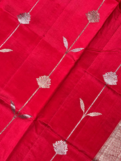 Red Banarasi Pure Puna Silk Saree