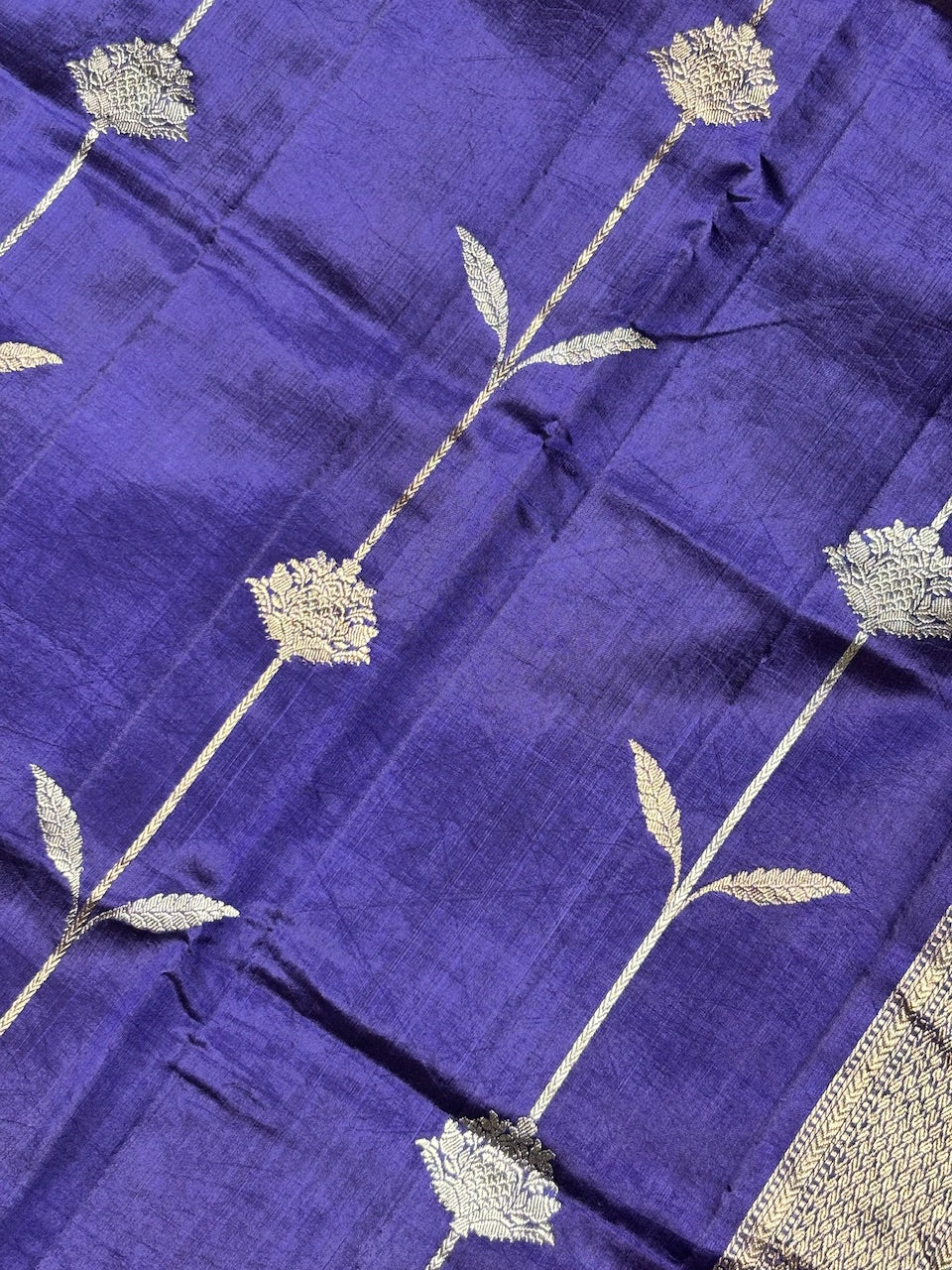 Imperial Blue Banarasi Pure Puna Silk Saree