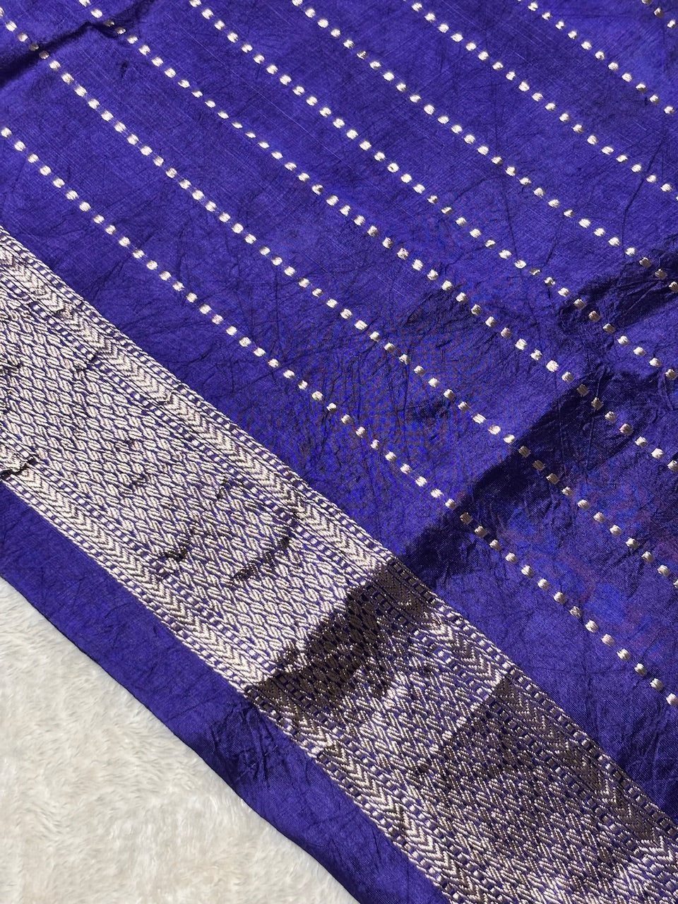 Imperial Blue Banarasi Pure Puna Silk Saree