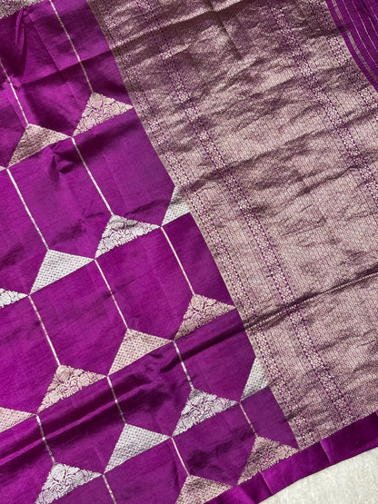 Berry Purple Banarasi Pure Puna Silk Saree