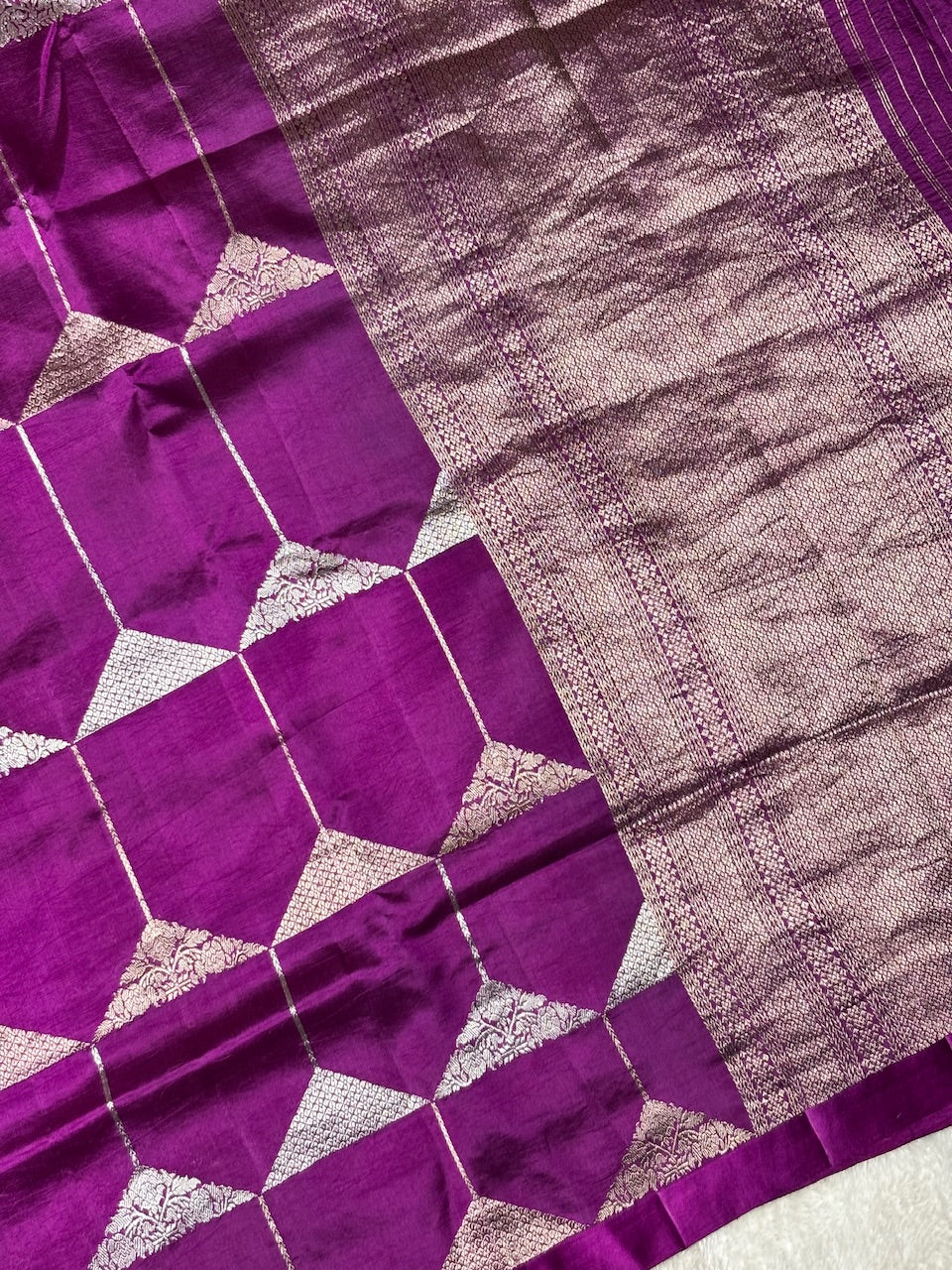 Royal Magenta Purple Banarasi Pure Puna Silk Saree