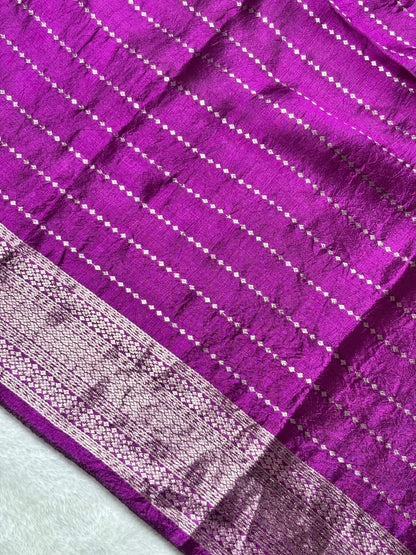 Royal Magenta Purple Banarasi Pure Puna Silk Saree