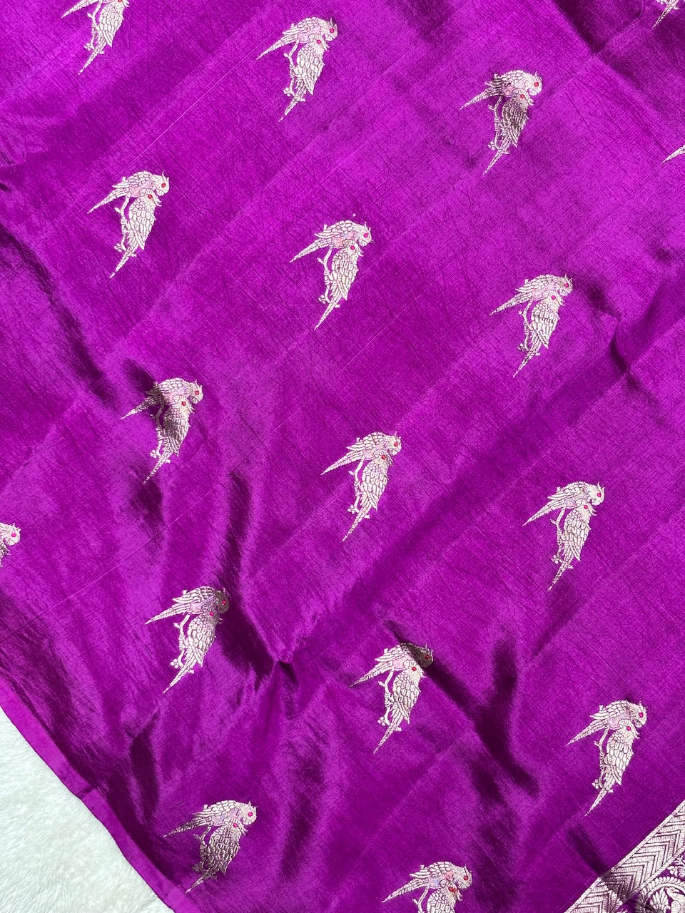 Berry Purple Banarasi Pure Soft Silk Saree