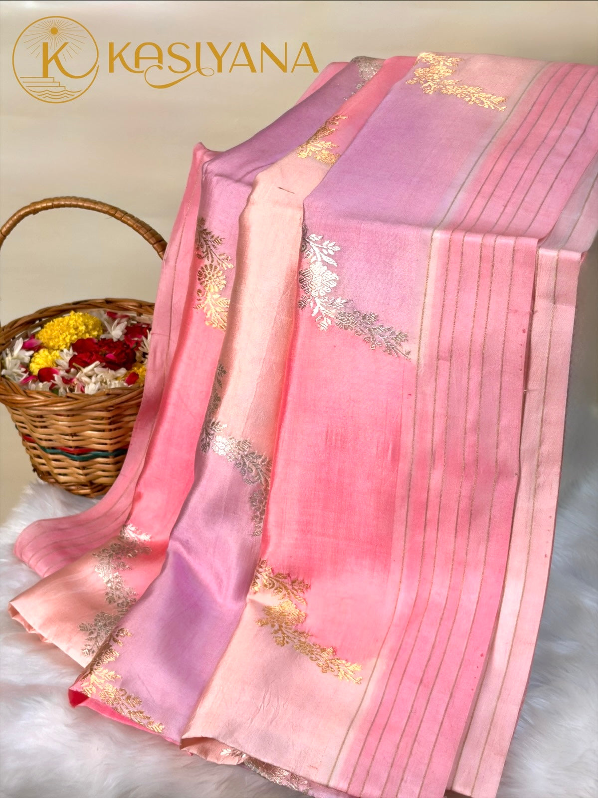 Baby Pink 100% Pure Soft Katan Silk Handwoven Saree