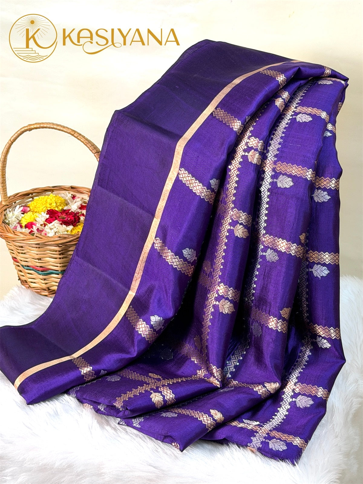 Purple 100% Pure Soft Katan Silk Handwoven Saree