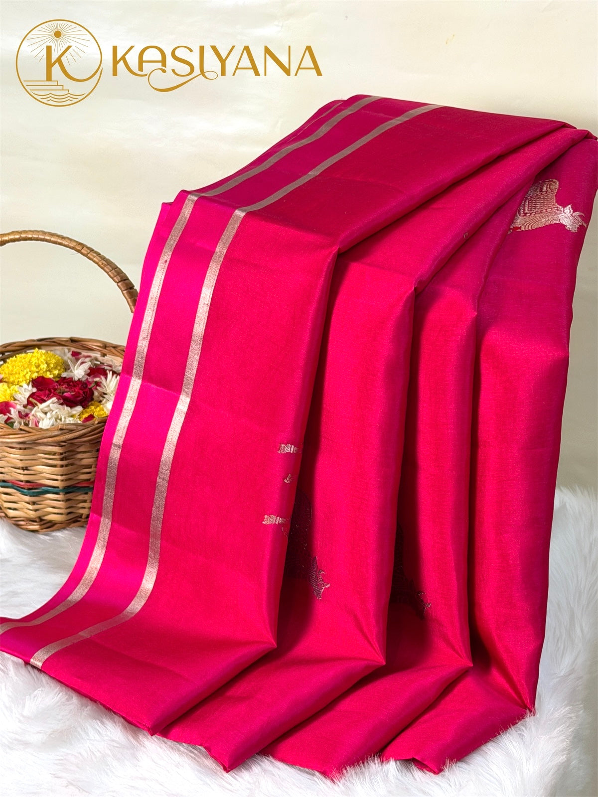 Rani Pink 100% Pure Soft Katan Silk Handwoven Saree