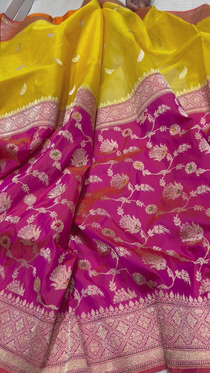 Half-Half katan silk & kora silk kaduwa Jall jangla