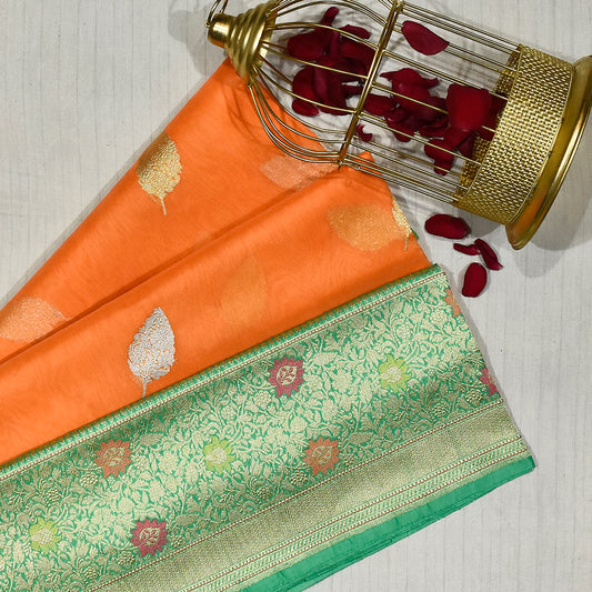 Pure Kora Silk Handloom Banarasi Jogiya Saree