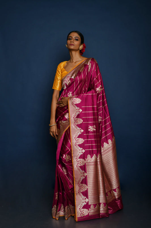 Pure Banarasi Handloom Kadhua Weaving Silk Banarasi Saree